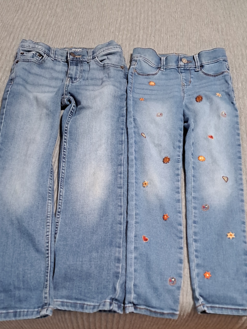 Wonder Nation Girl's Light Blue/ Embroidered Patch Jeans Size 7 Pair